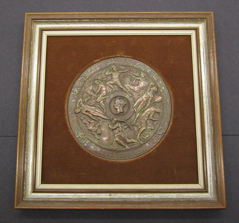 1865 National Art Competition 145mm Framed Copper Medal - By Vechte