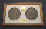 1815 Waterloo Pair Of Framed Uniface Electrotype Medals - By Pistrucci