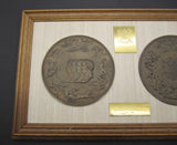 1815 Waterloo Pair Of Framed Uniface Electrotype Medals - By Pistrucci