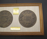 1815 Waterloo Pair Of Framed Uniface Electrotype Medals - By Pistrucci
