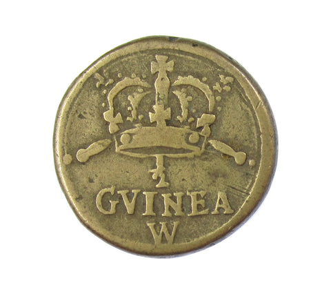1694-1702 William III Brass Half Guinea Coin Weight