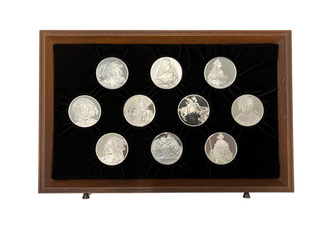 1975 The Genius Of Leonardo Da Vinci 50 x Silver Medal Set